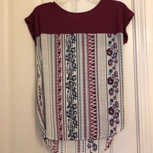 A purple and white blouse